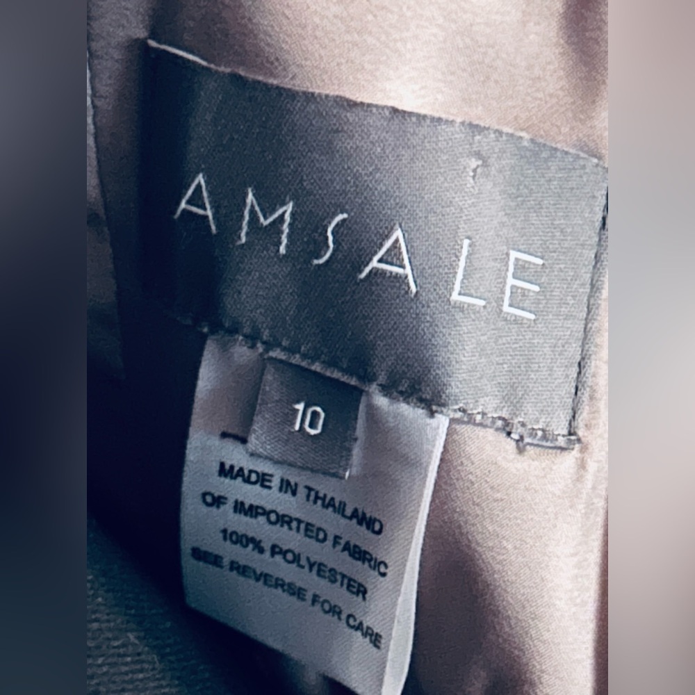 NWT SZ 10 AMSALE Formal Dress Sequins Lace Tulle Maxi Latte Taupe Sora Champagne - Picture 12 of 12